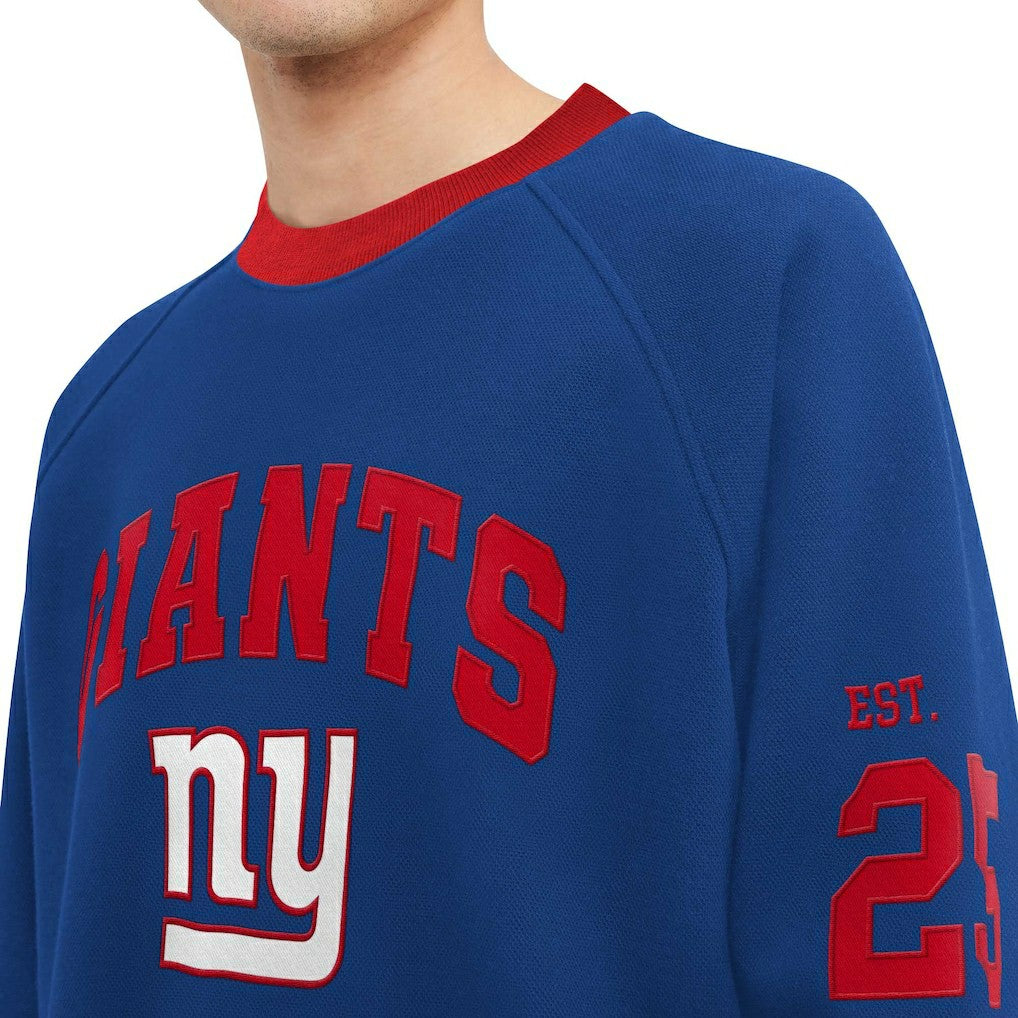 New York Giants Tommy Hilfiger Reese Raglan Tri-Blend Pullover Sweatshirt Royal