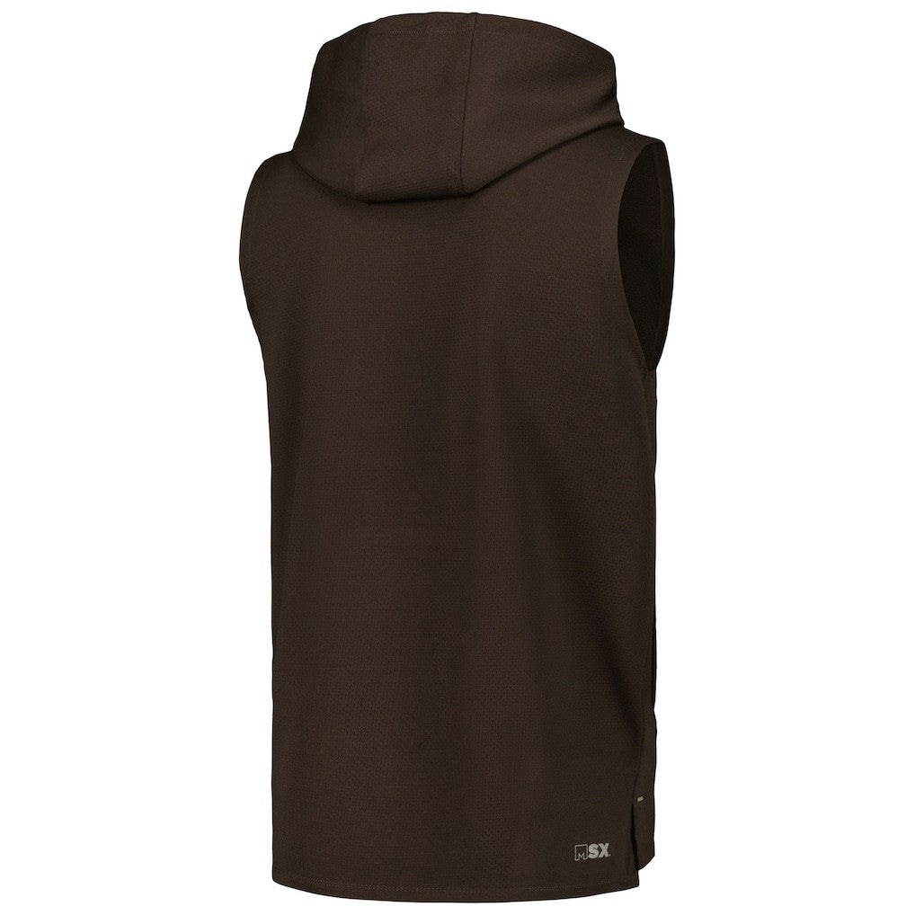 Cleveland Browns MSX by Michael Strahan Marathon Sleeveless Pullover Hoodie Brown