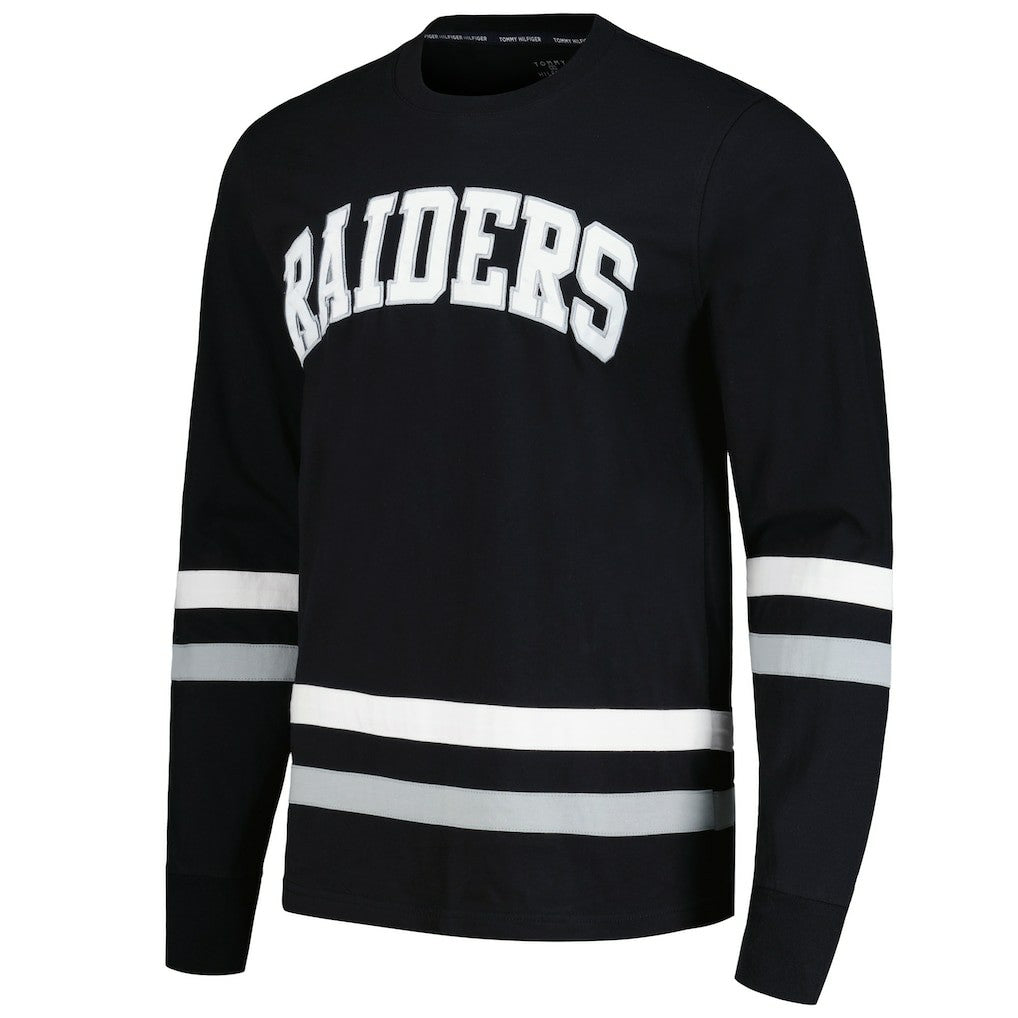 Las Vegas Raiders Tommy Hilfiger Nolan Long Sleeve T-Shirt Black/Silver