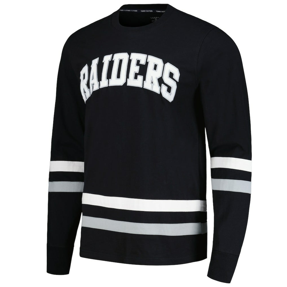 Las Vegas Raiders Tommy Hilfiger Nolan Long Sleeve T-Shirt Black/Silver