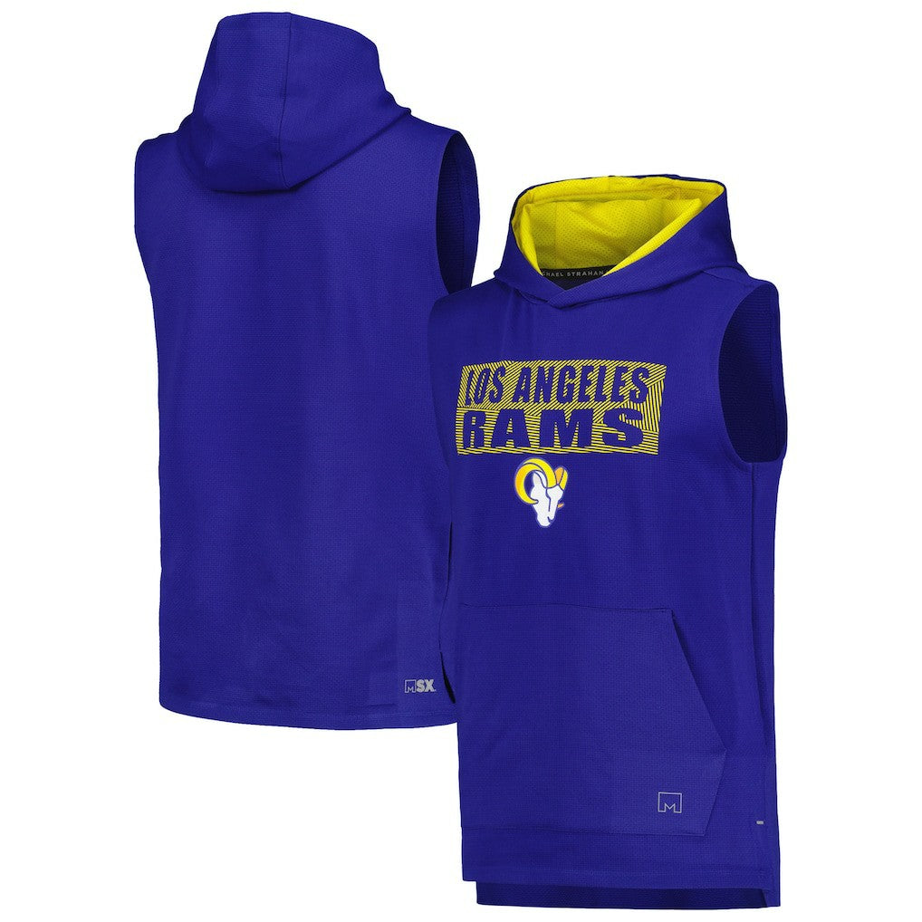 Los Angeles Rams MSX by Michael Strahan Marathon Sleeveless Pullover Hoodie Royal