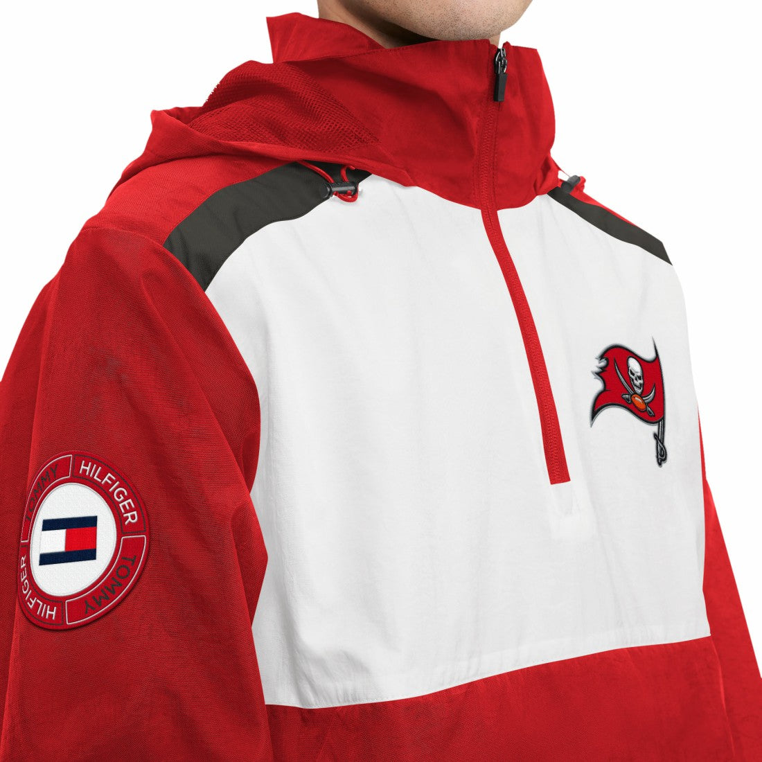 Tampa Bay Buccaneers Tommy Hilfiger Carter Half-Zip Hooded Top Red/White