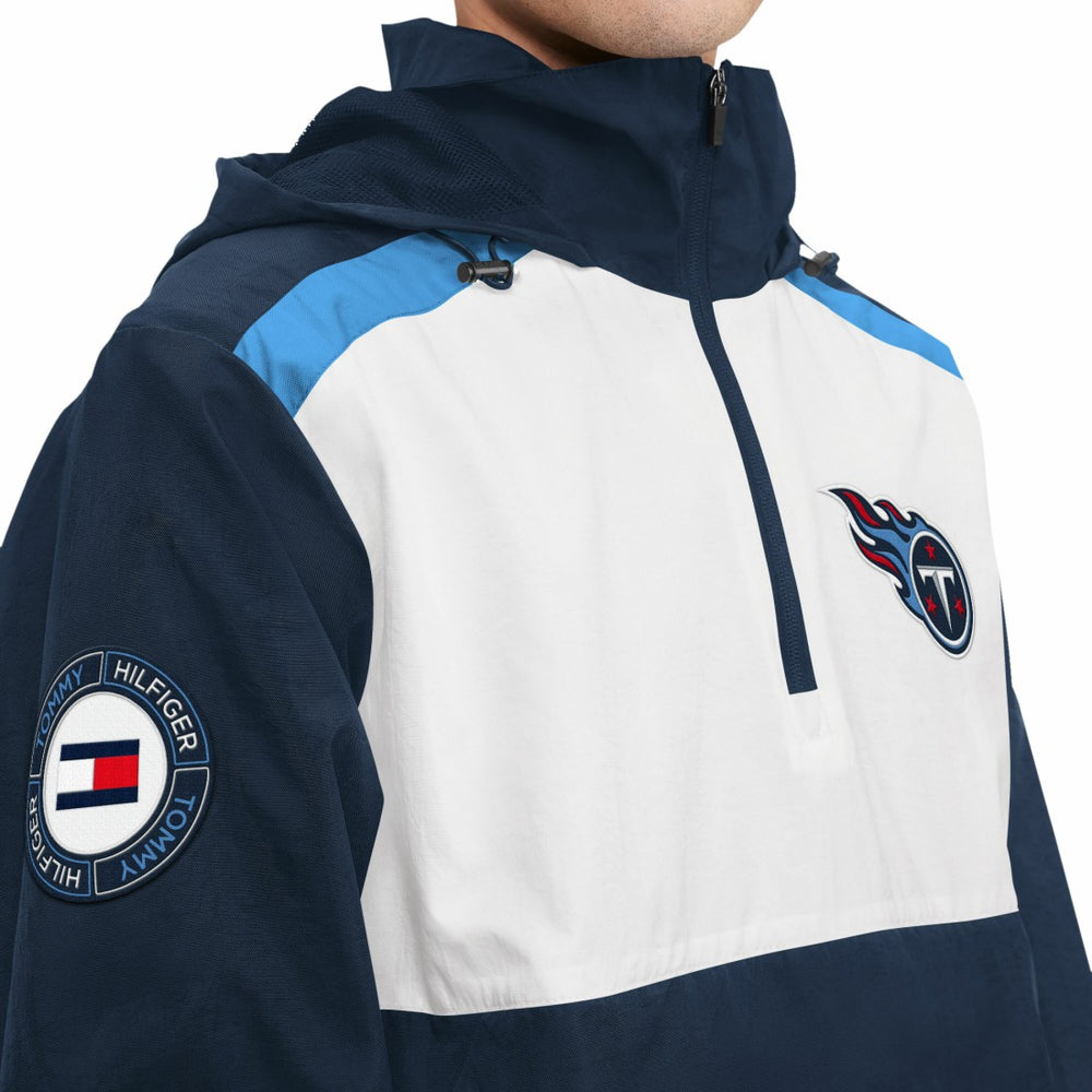 Tennessee Titans Tommy Hilfiger Carter Half-Zip Hooded Top Navy/White
