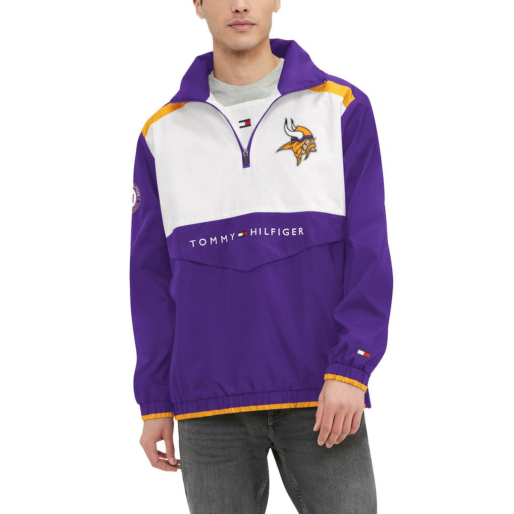 Minnesota Vikings Tommy Hilfiger Carter Half-Zip Hooded Top Purple/White