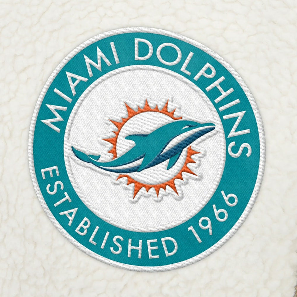 Miami Dolphins Tommy Hilfiger Jordan Sherpa Quarter-Zip Sweatshirt Cream