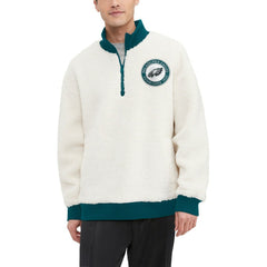 Philadelphia Eagles Tommy Hilfiger Jordan Sherpa Quarter-Zip Sweatshirt Cream