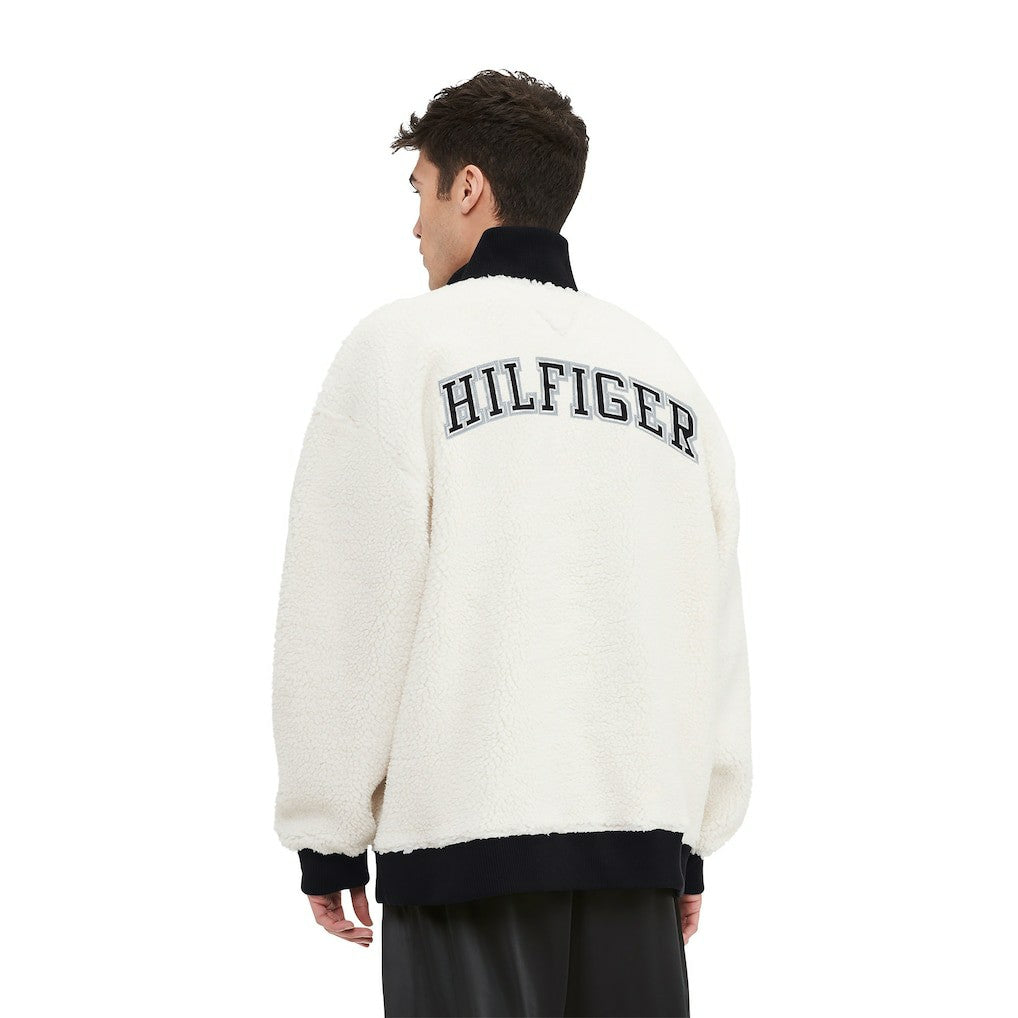 Las Vegas Raiders Tommy Hilfiger Jordan Sherpa Quarter-Zip Sweatshirt Cream