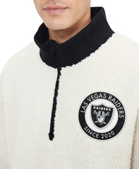 Las Vegas Raiders Tommy Hilfiger Jordan Sherpa Quarter-Zip Sweatshirt Cream