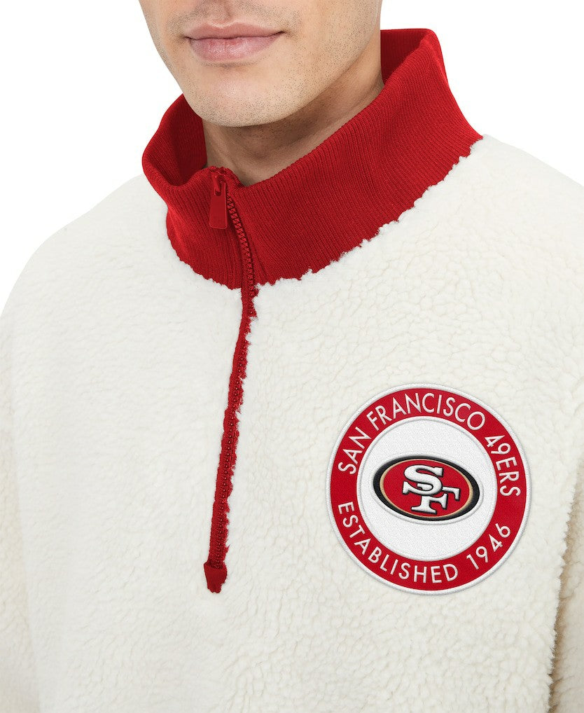 San Francisco 49ers Tommy Hilfiger Jordan Sherpa Quarter-Zip Sweatshirt Cream