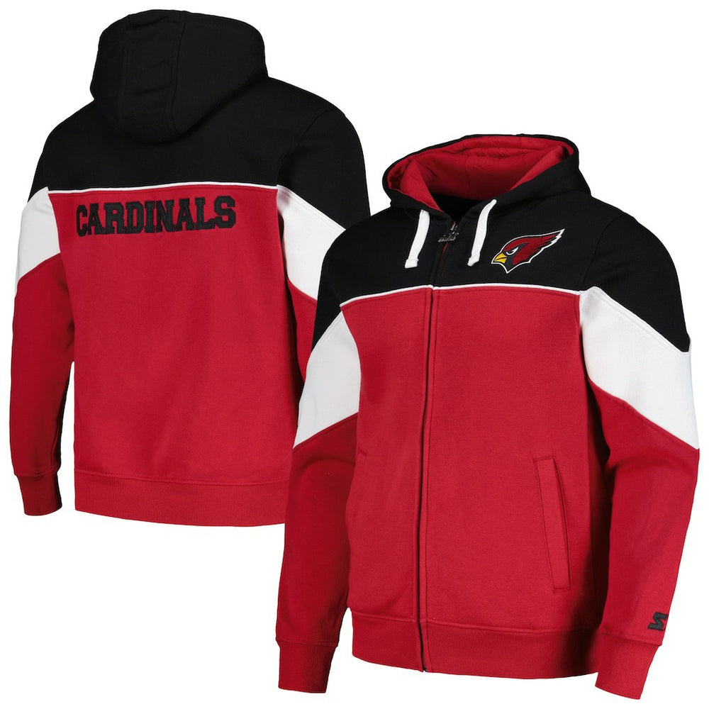 Arizona Cardinals Starter Running Back Full-Zip Hoodie Cardinal/Black