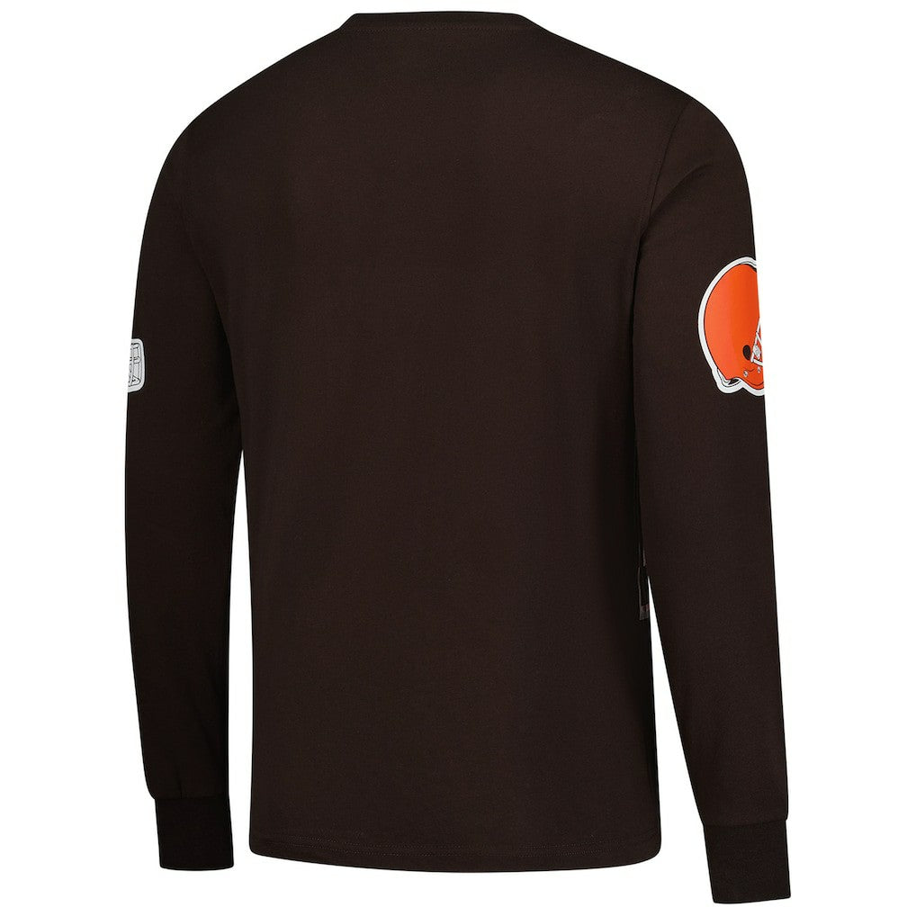 Cleveland Browns Starter Clutch Hit Long Sleeve T-Shirt Brown