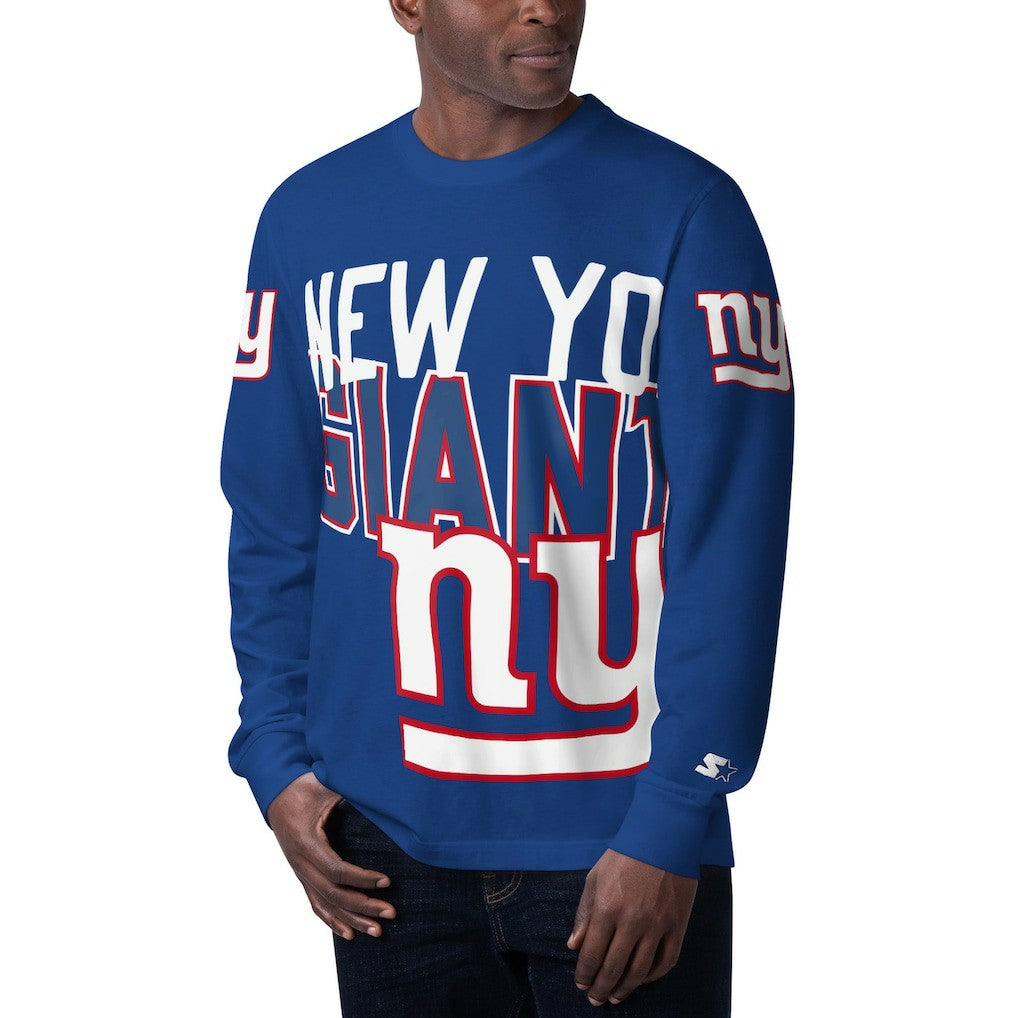 New York Giants Starter Clutch Hit Long Sleeve T-Shirt Royal