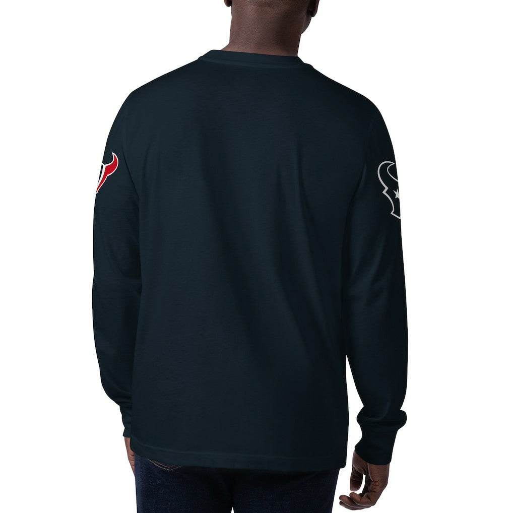 Houston Texans Starter Clutch Hit Long Sleeve T-Shirt Navy