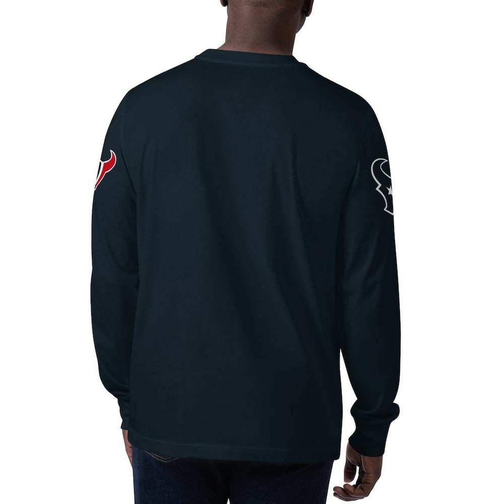 Houston Texans Starter Clutch Hit Long Sleeve T-Shirt Navy