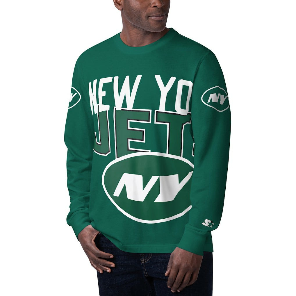 New York Jets Starter Clutch Hit Long Sleeve T-Shirt Green