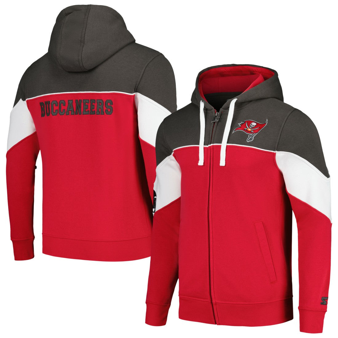 Tampa Bay Buccaneers Starter Running Back Full-Zip Hoodie Red/Pewter