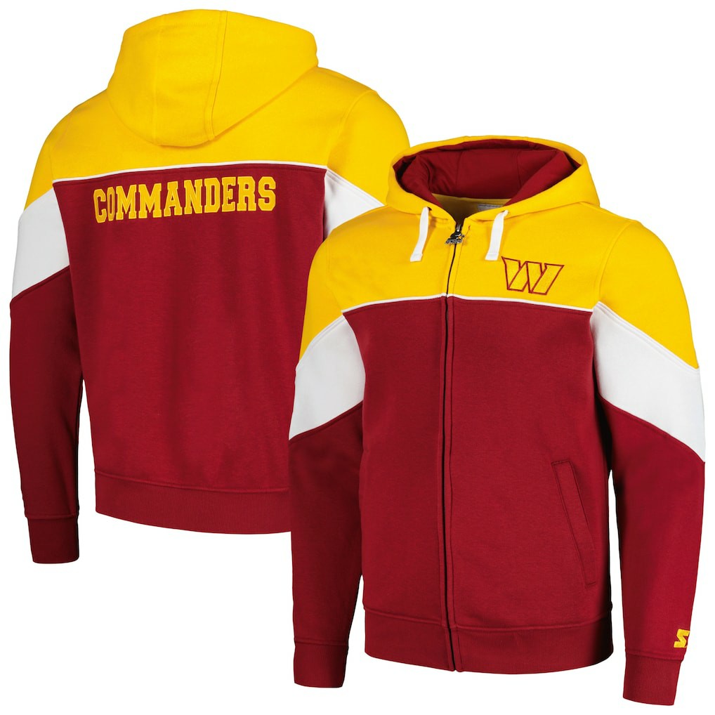 Washington Commanders Starter Running Back Full-Zip Hoodie Burgundy/Gold