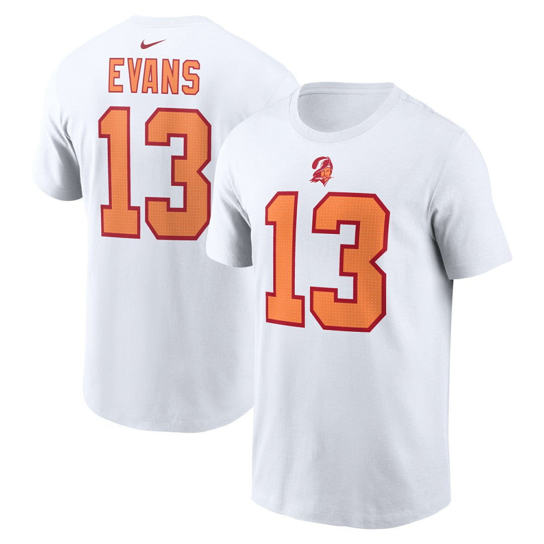 Mike Evans '76 Tampa Bay Buccaneers 50th Season Name & Number T-Shirt White
