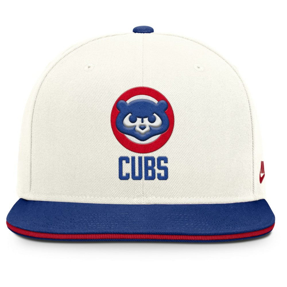 Chicago Cubs Nike Cooperstown Pro Dri-FIT Snapback Hat - Cream/Royal Hats