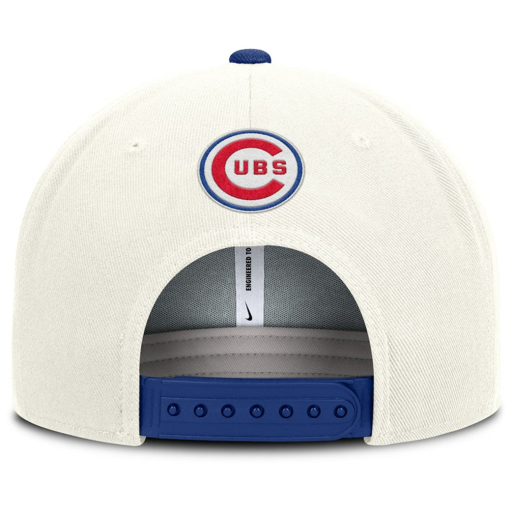 Chicago Cubs Nike Cooperstown Pro Dri-FIT Snapback Hat - Cream/Royal Hats