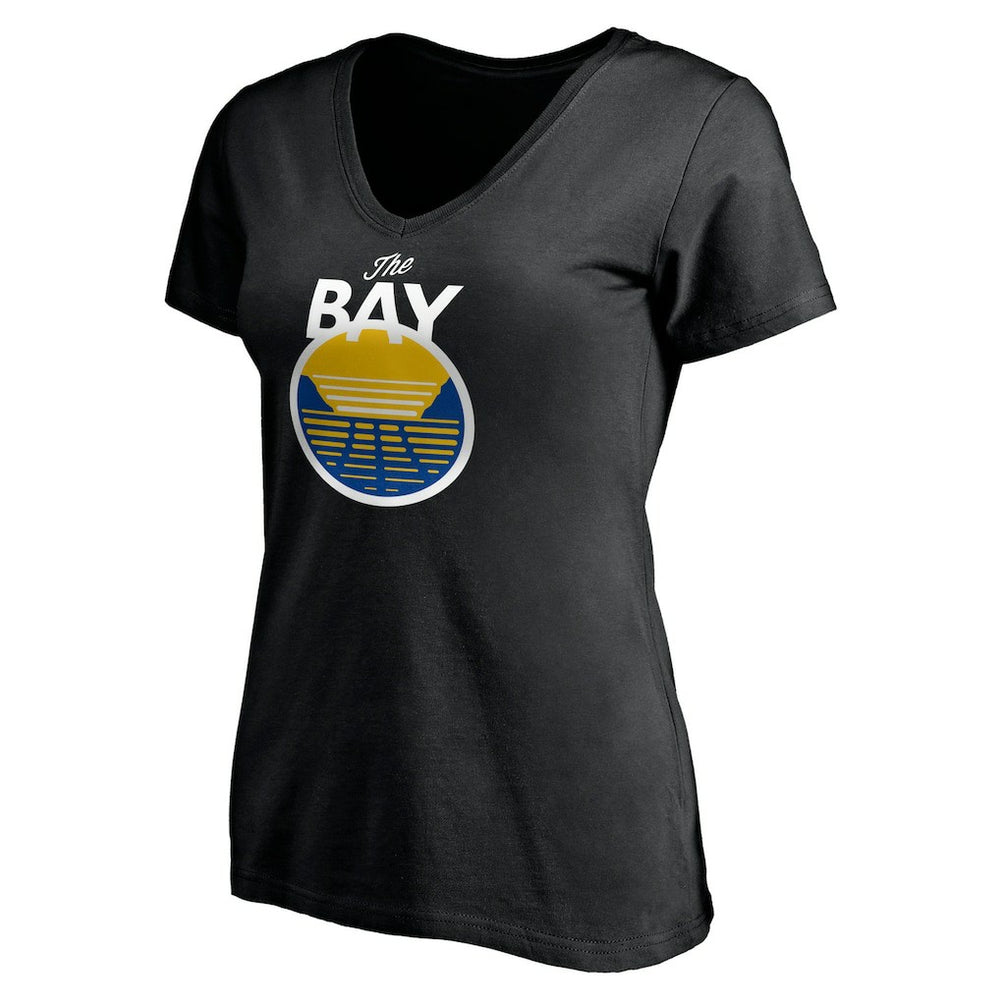 Golden State Warriors Women's Primary Logo V-Neck T-Shirt Black