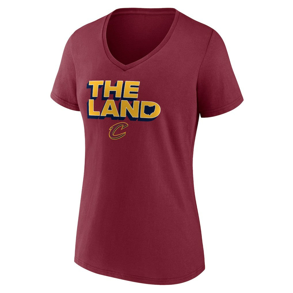 Cleveland Cavaliers Women's Hometown Collection The Land V-Neck T-Shirt Wine