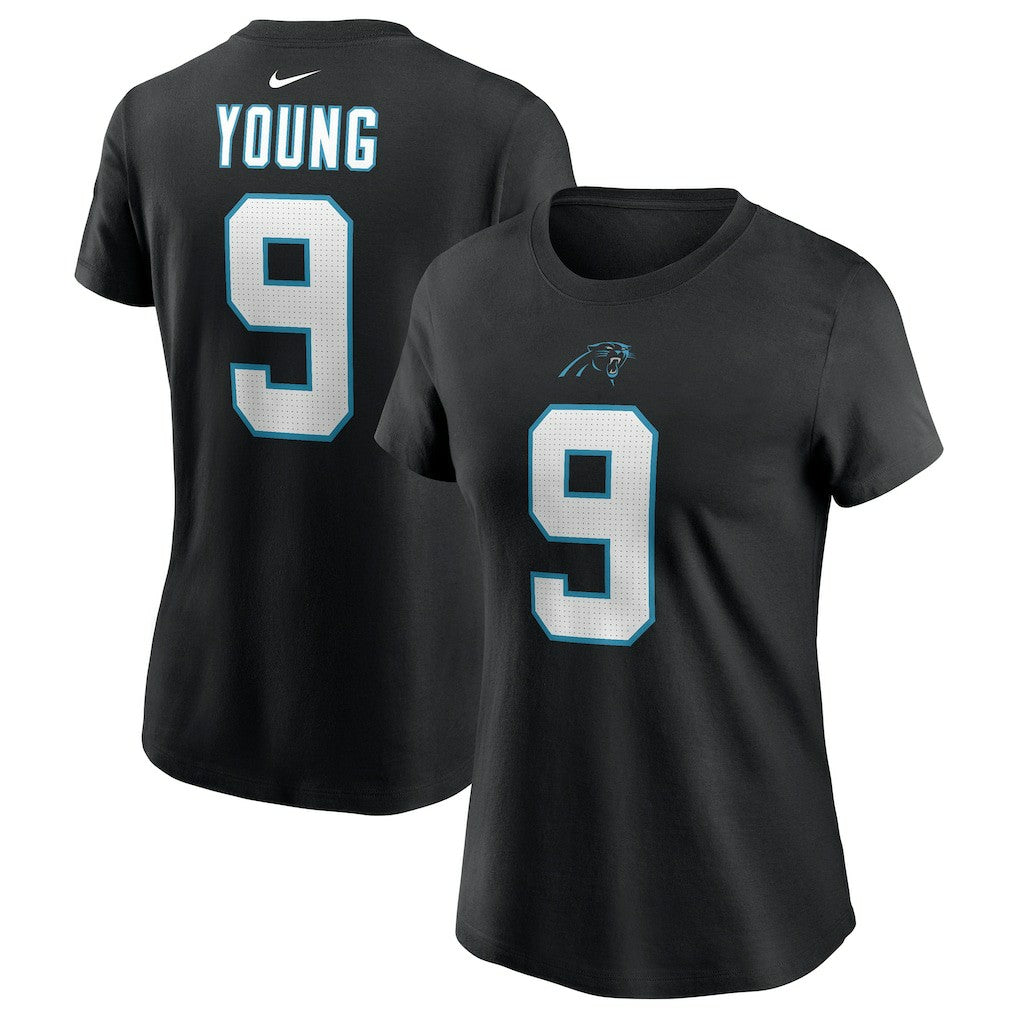 Bryce Young Carolina Panthers Women's Player Name & Number T-Shirt Black