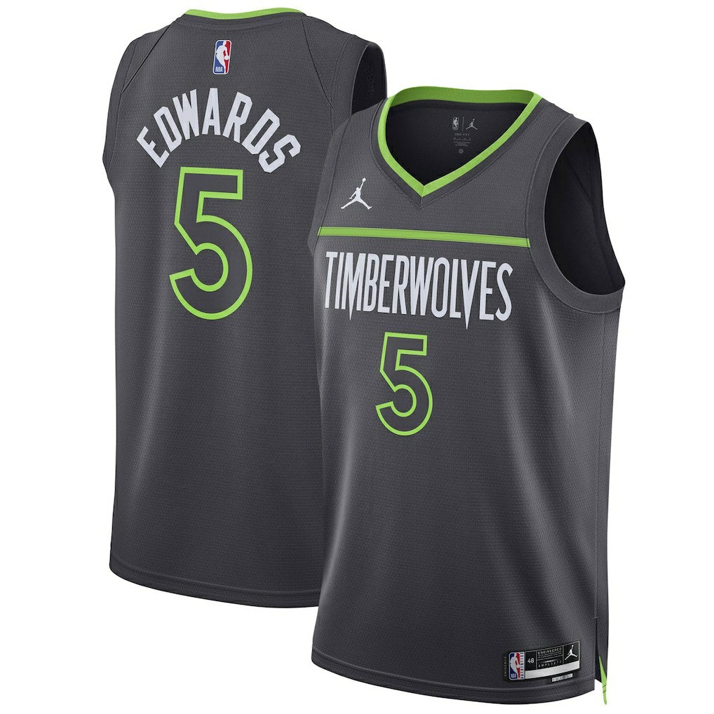Anthony Edwards Minnesota Timberwolves Jordan Brand Unisex Swingman Jersey Statement Edition Charcoal