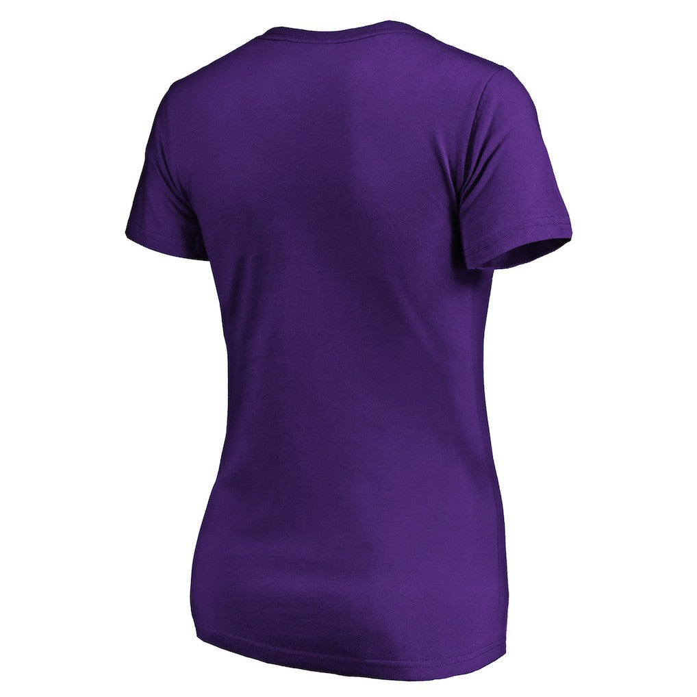 Minnesota Vikings Women's Script V-Neck T-Shirt Purple