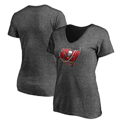 Tampa Bay Buccaneers Women's Hometown Collection Flag V-Neck T-Shirt Charcoal