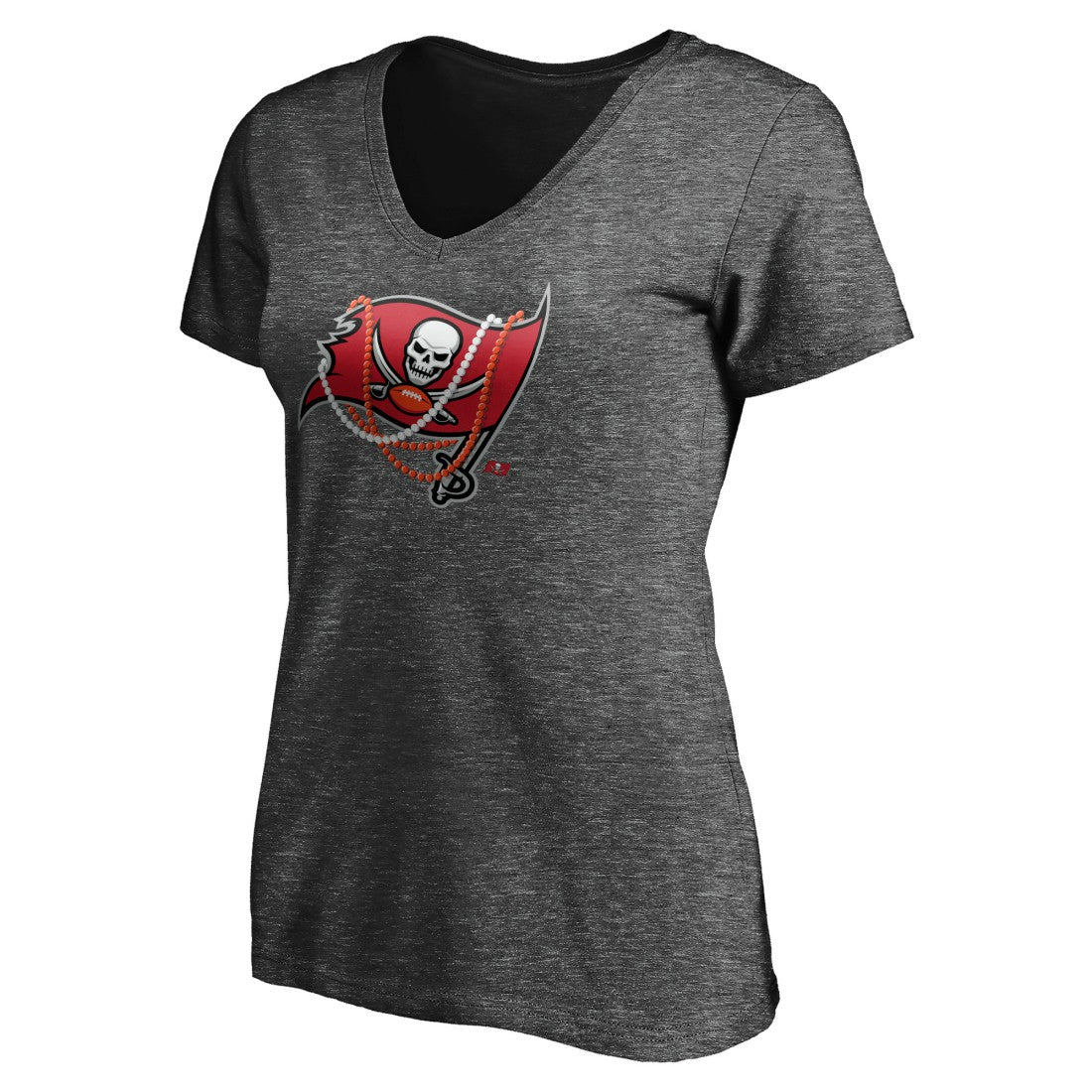 Tampa Bay Buccaneers Women's Hometown Collection Flag V-Neck T-Shirt Charcoal