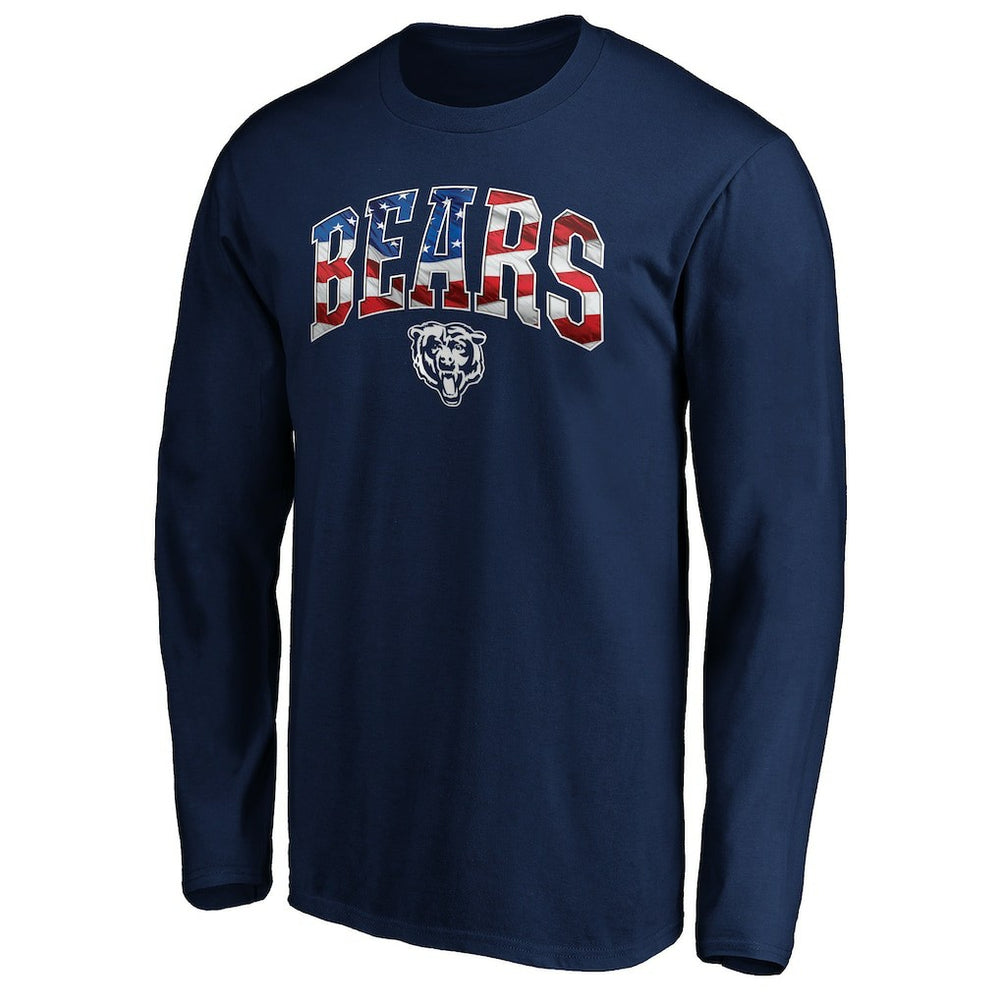 Chicago Bears Banner Wave Long Sleeve T-Shirt Navy