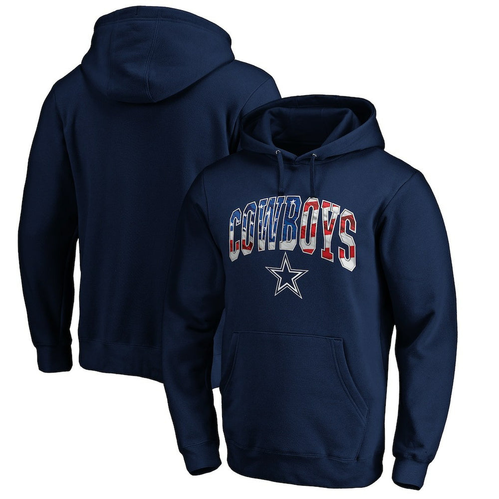 Dallas Cowboys Banner Wave Pullover Hoodie Navy