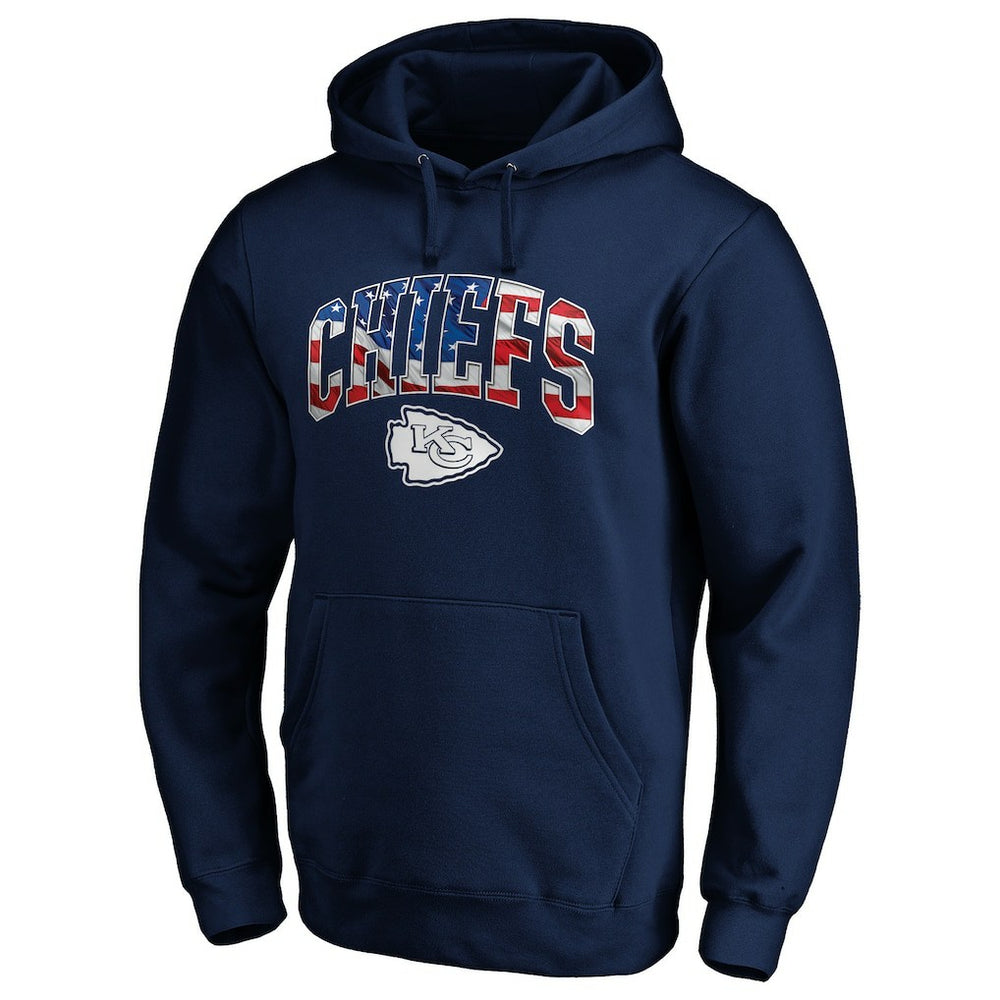 Kansas City Chiefs Banner Wave Pullover Hoodie Navy