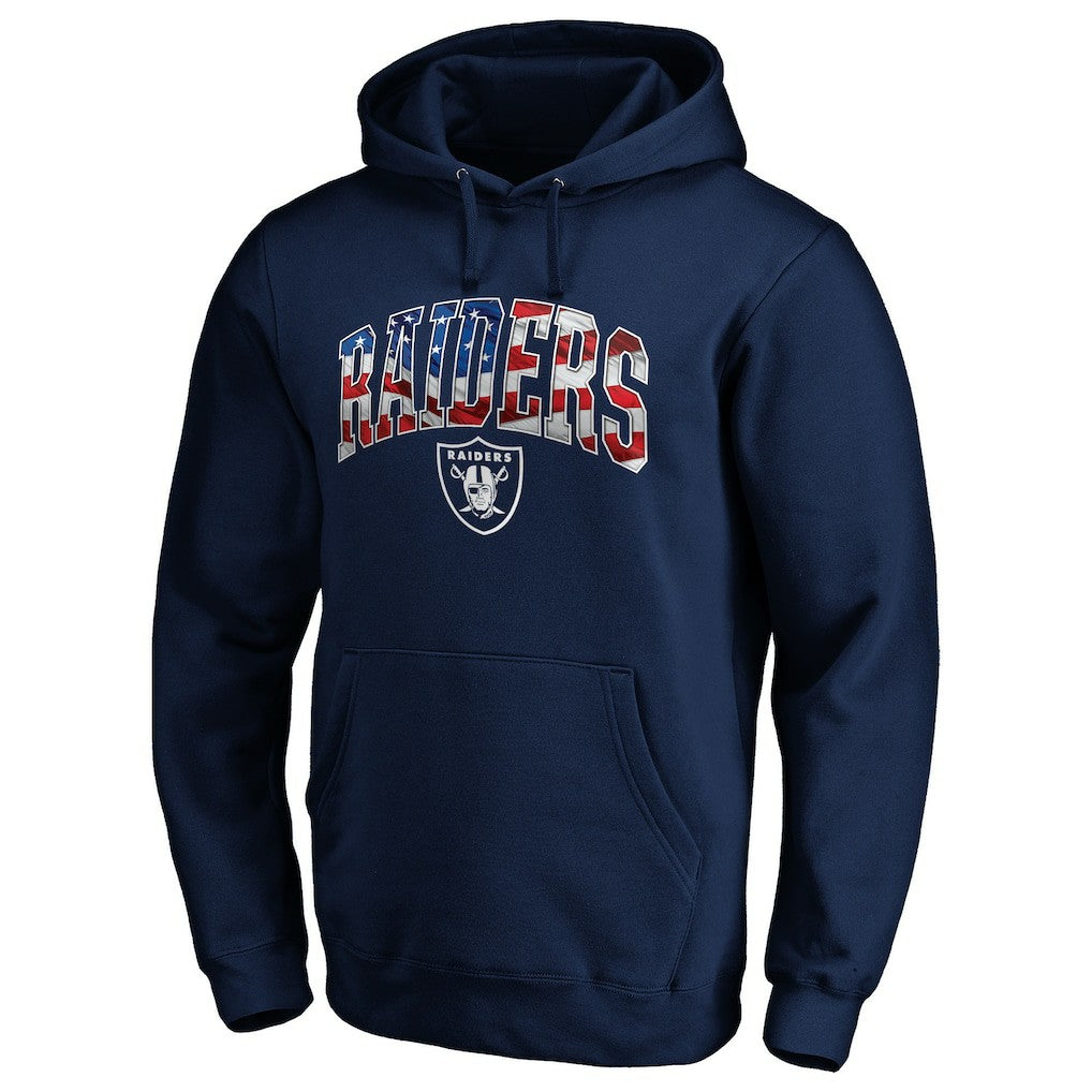 Las Vegas Raiders Banner Wave Pullover Hoodie Navy