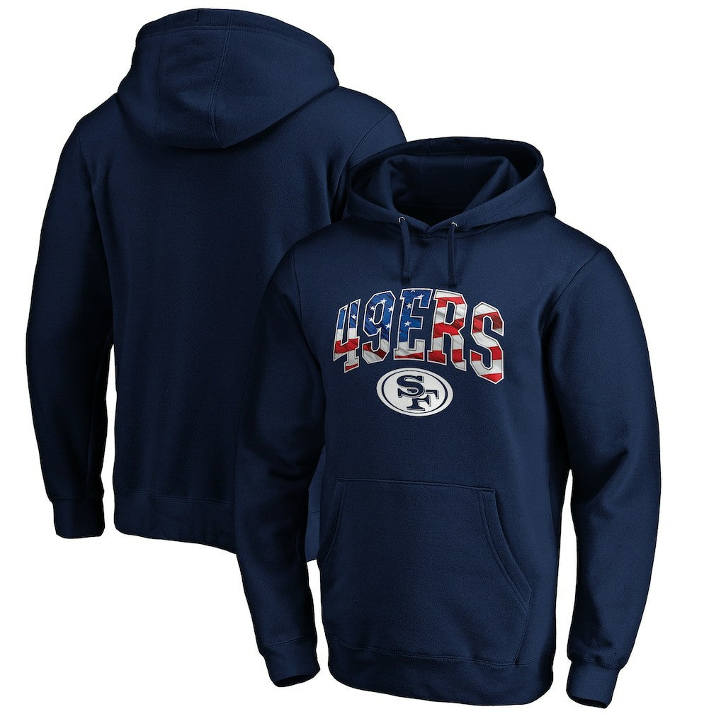 San Francisco 49ers Banner Wave Pullover Hoodie Navy