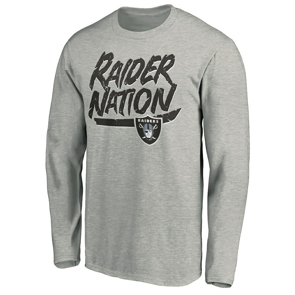 Las Vegas Raiders Hometown Collection Raider Nation Long Sleeve T-Shirt Gray