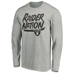 Las Vegas Raiders Hometown Collection Raider Nation Long Sleeve T-Shirt Gray
