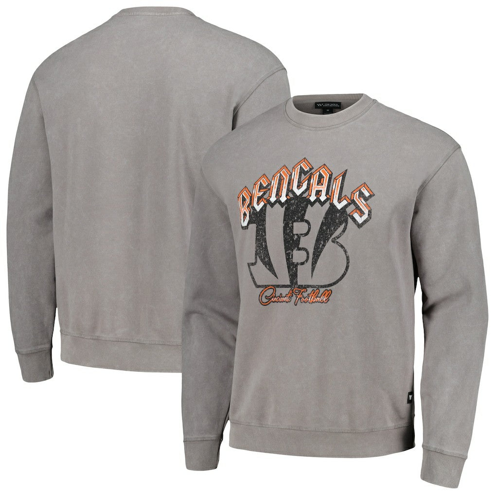 Cincinnati Bengals The Wild Collective Unisex Distressed Pullover Sweatshirt Gray