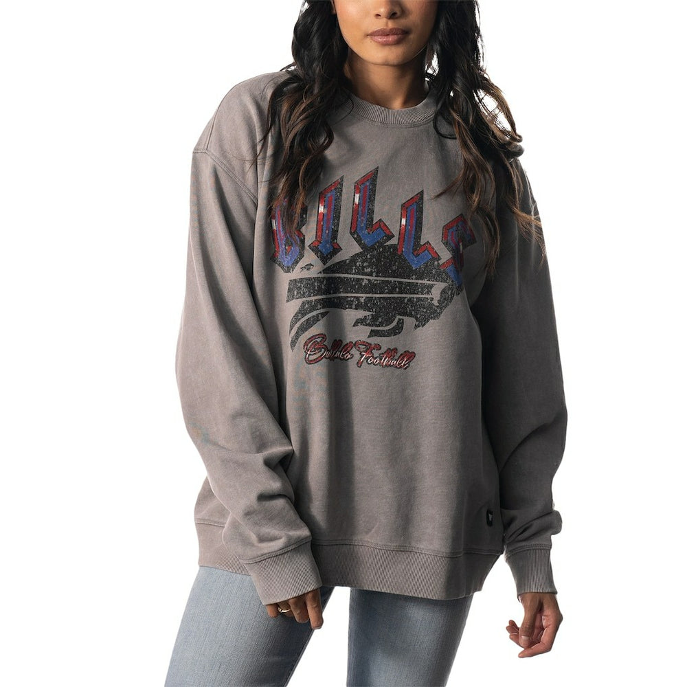 Buffalo Bills The Wild Collective Unisex Distressed Pullover Sweatshirt Gray