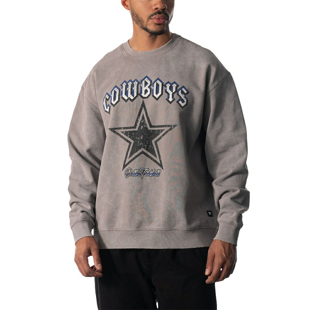 Dallas Cowboys The Wild Collective Unisex Distressed Pullover Sweatshirt Gray