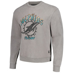 Miami Dolphins The Wild Collective Unisex Distressed Pullover Sweatshirt Gray