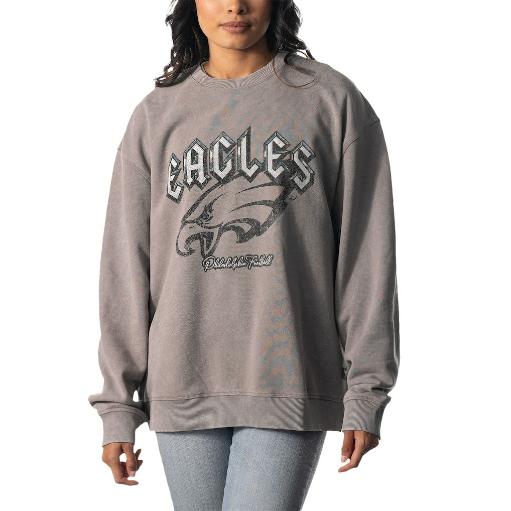 Philadelphia Eagles The Wild Collective Unisex Distressed Pullover Sweatshirt Gray