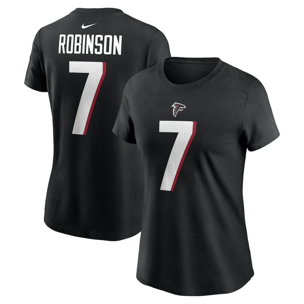 Bijan Robinson Atlanta Falcons Women's Player Name & Number T-Shirt Black