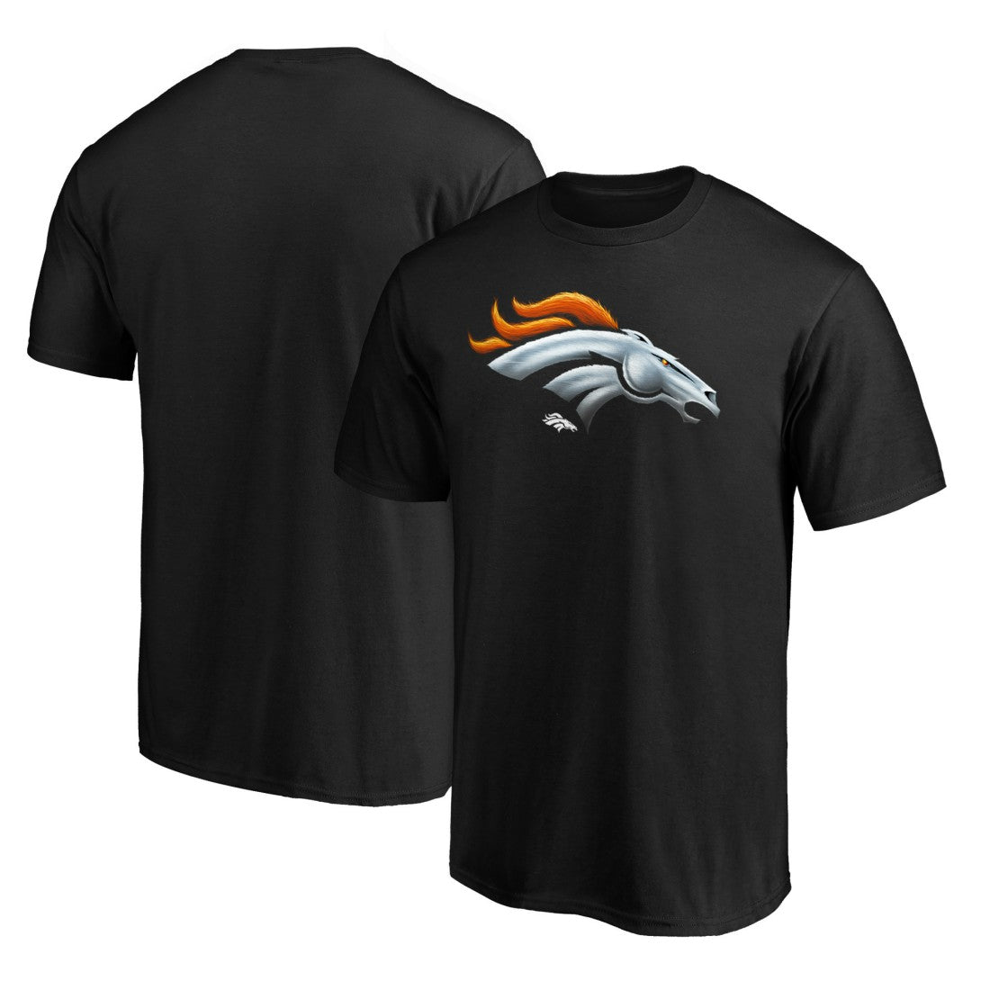 Denver Broncos Midnight Mascot Team Logo T-Shirt Black