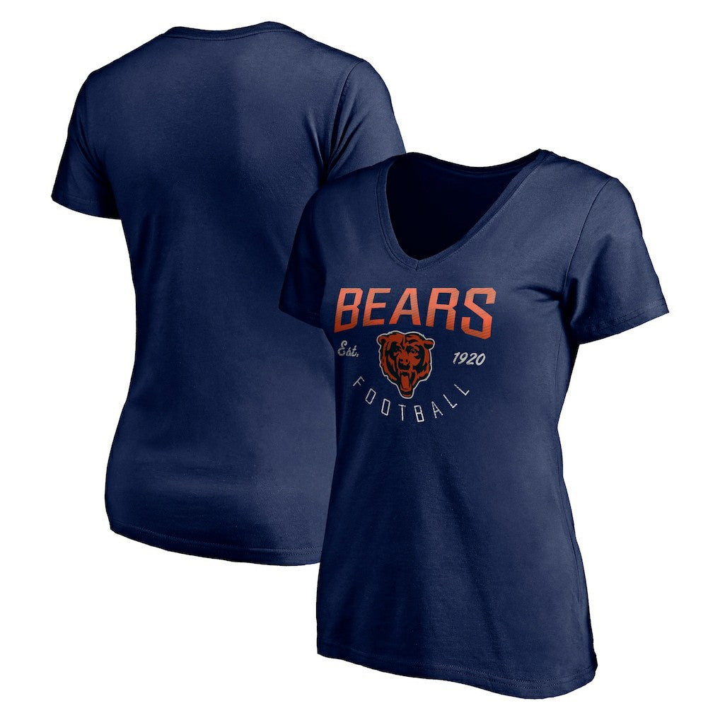 Chicago Bears Women's Live For It V-Neck T-Shirt Navy