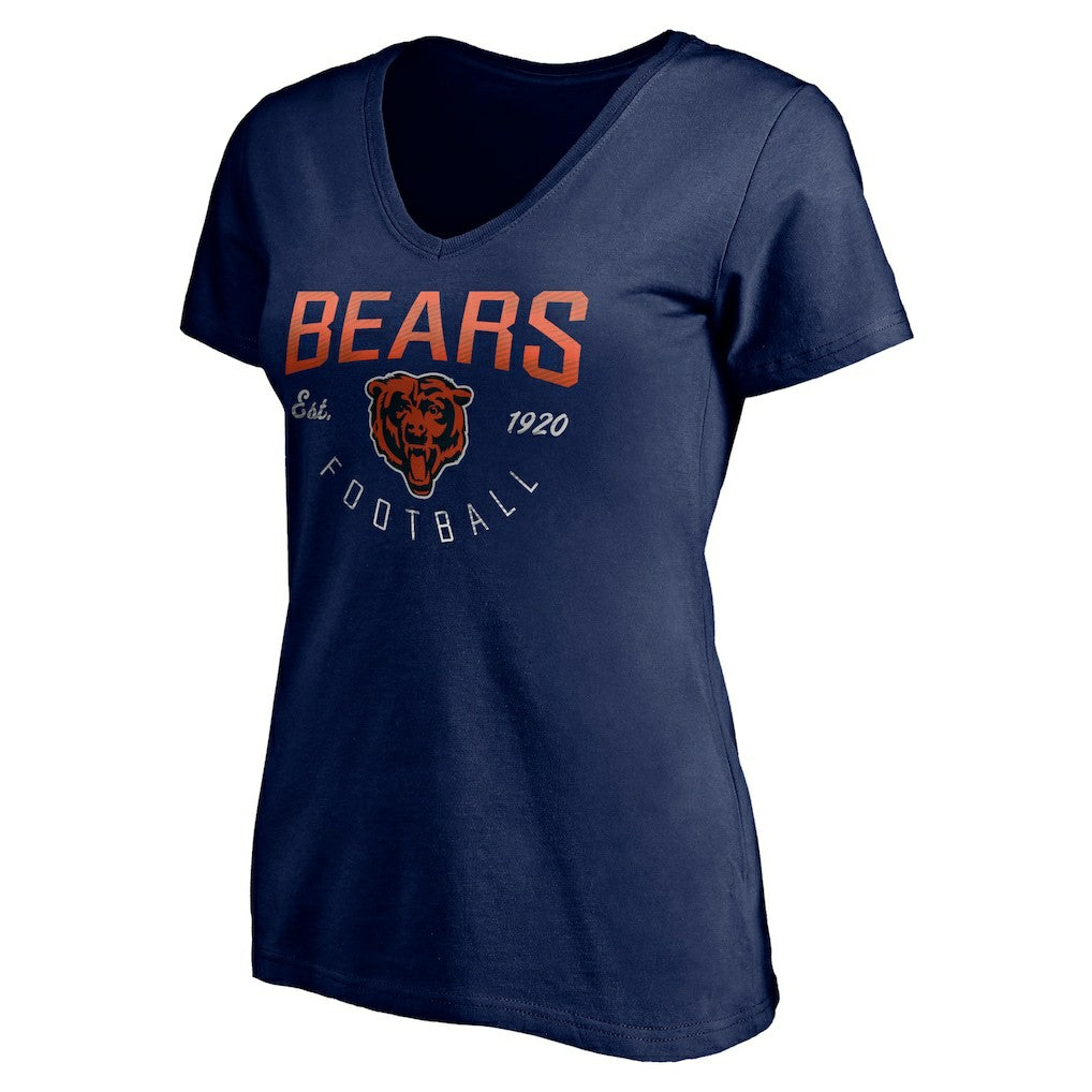 Chicago Bears Women's Live For It V-Neck T-Shirt Navy