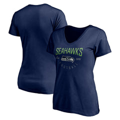 Seattle Seahawks Women's Live For It V-Neck T-Shirt College Navy