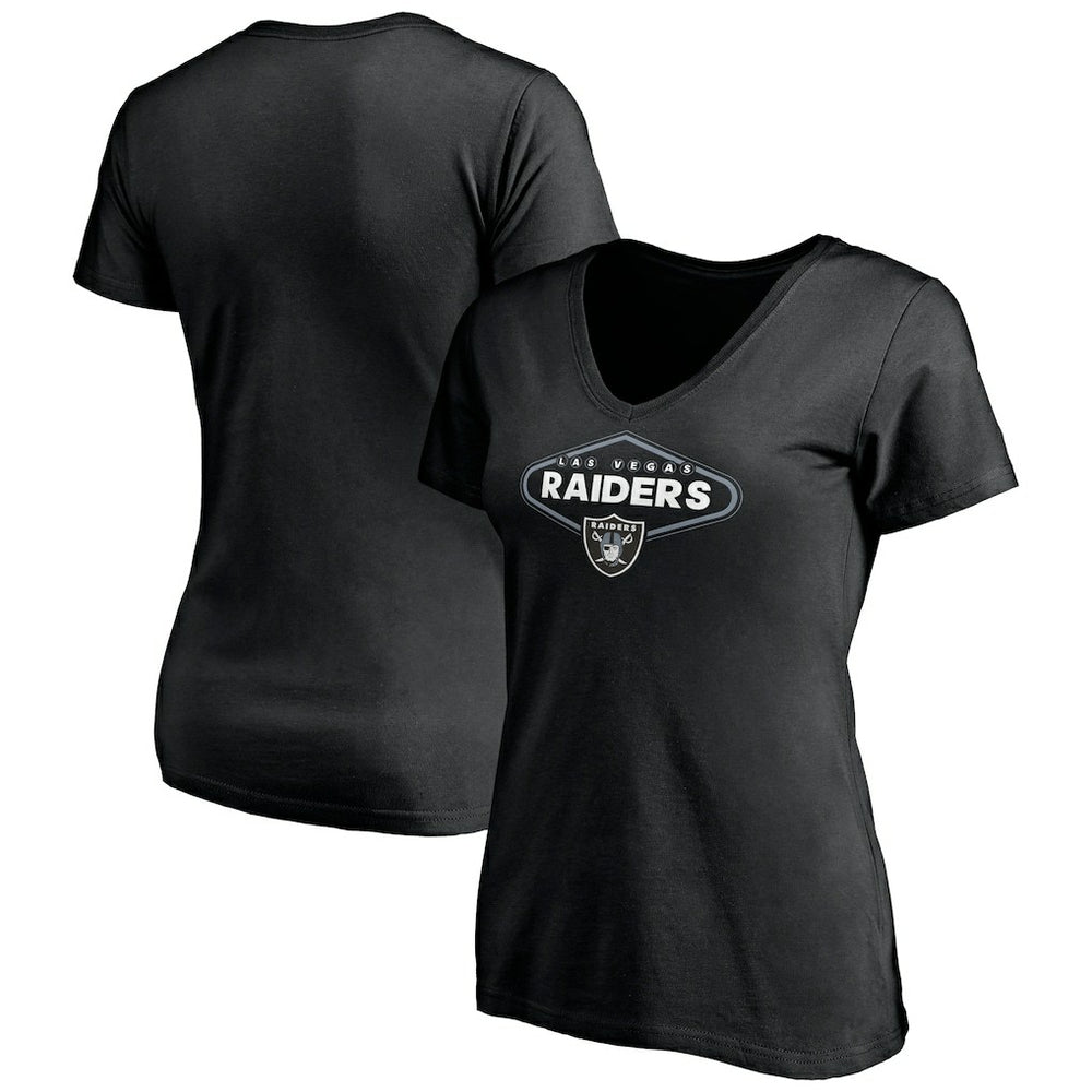 Las Vegas Raiders Women's Hometown Collection 1st Down V-Neck T-Shirt Black