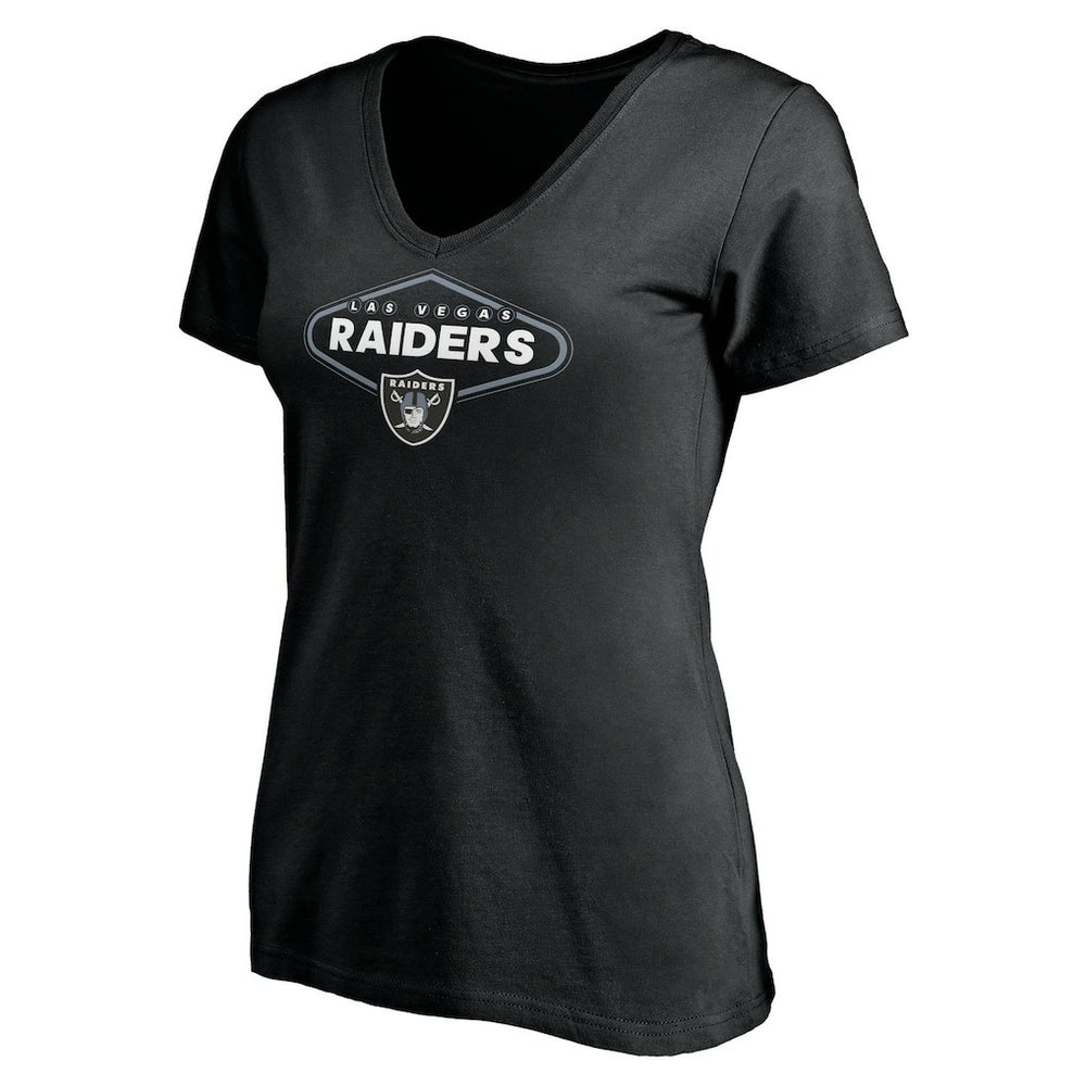 Las Vegas Raiders Women's Hometown Collection 1st Down V-Neck T-Shirt Black